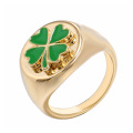 Ins Blogger Gold Jewelry Ring Fashion Creative Retro Geometric Ring Sweet Flower Signet Ring